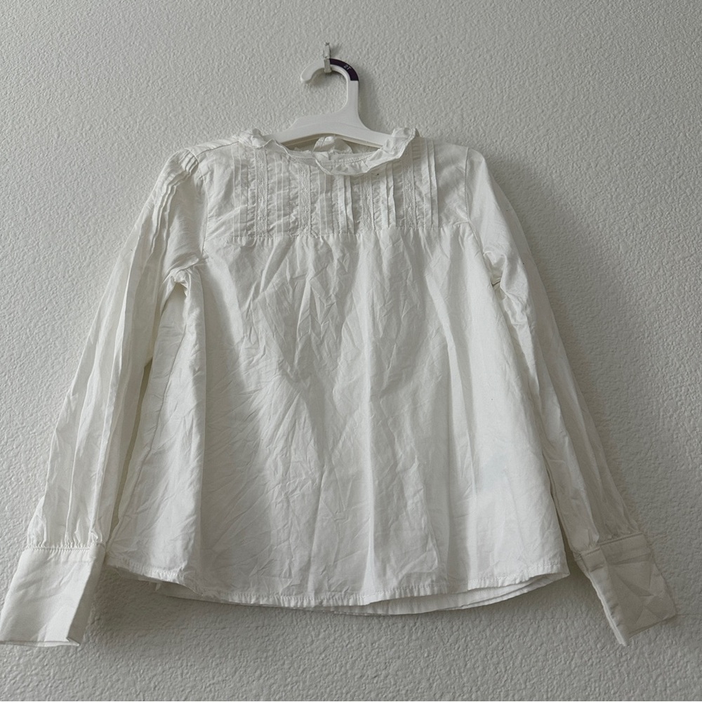 Janie and Jack Girls 7 White Raffle Neckline Boho Blouse